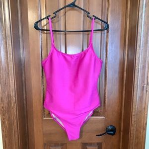 Old Navy Ribbed Pink One Piece Swimsuit